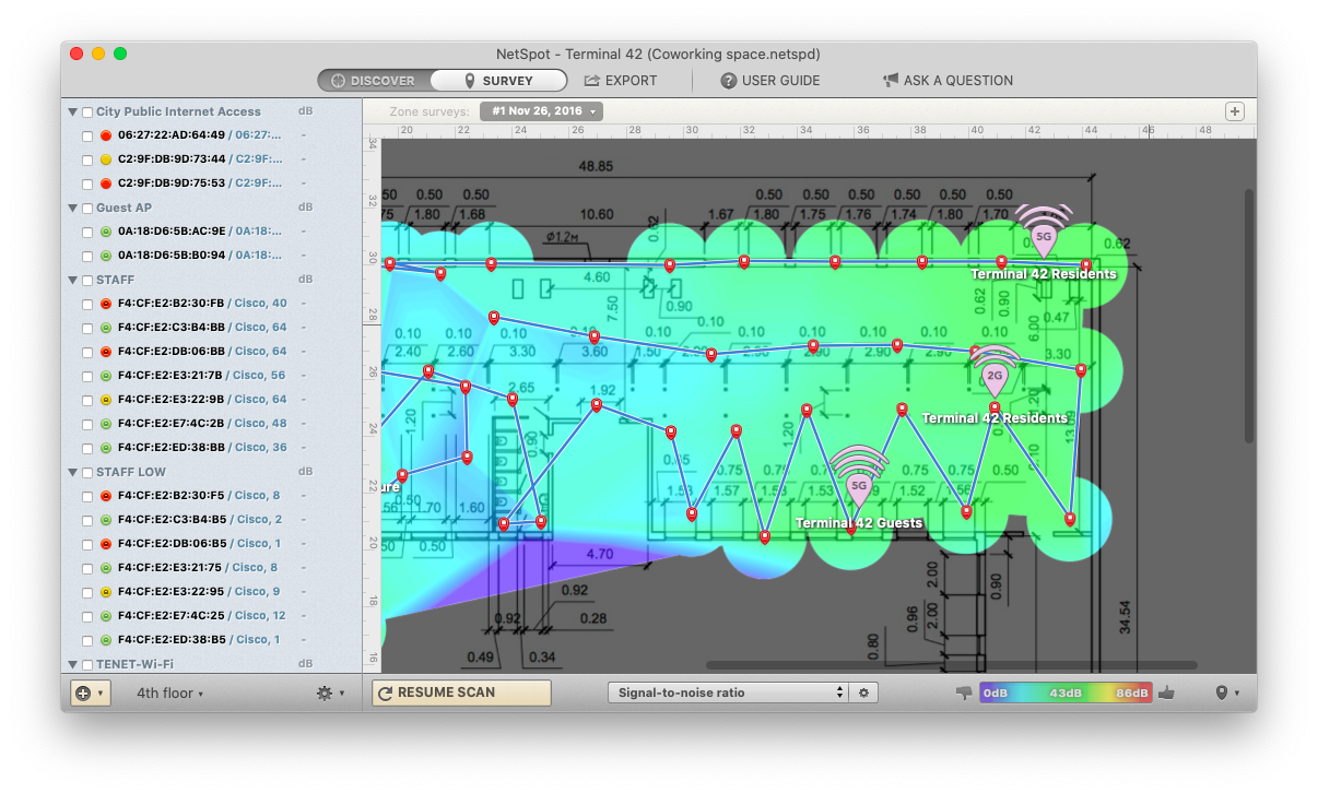 NetSpot scan WiFi map Mac