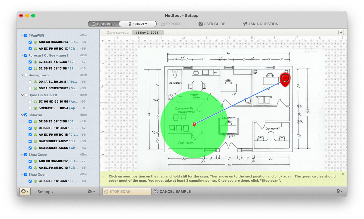 netspot устраняет неполадки в сети Mac