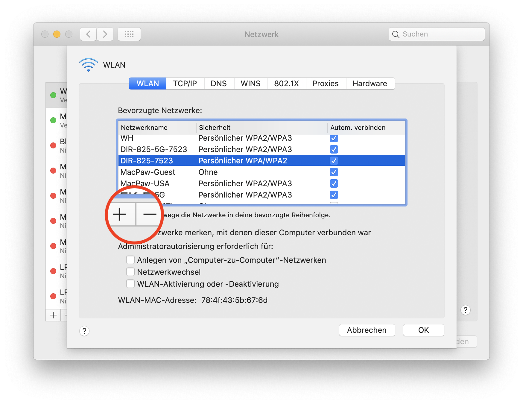 WLAN-Verbindung auf Ihrem Mac verwalten