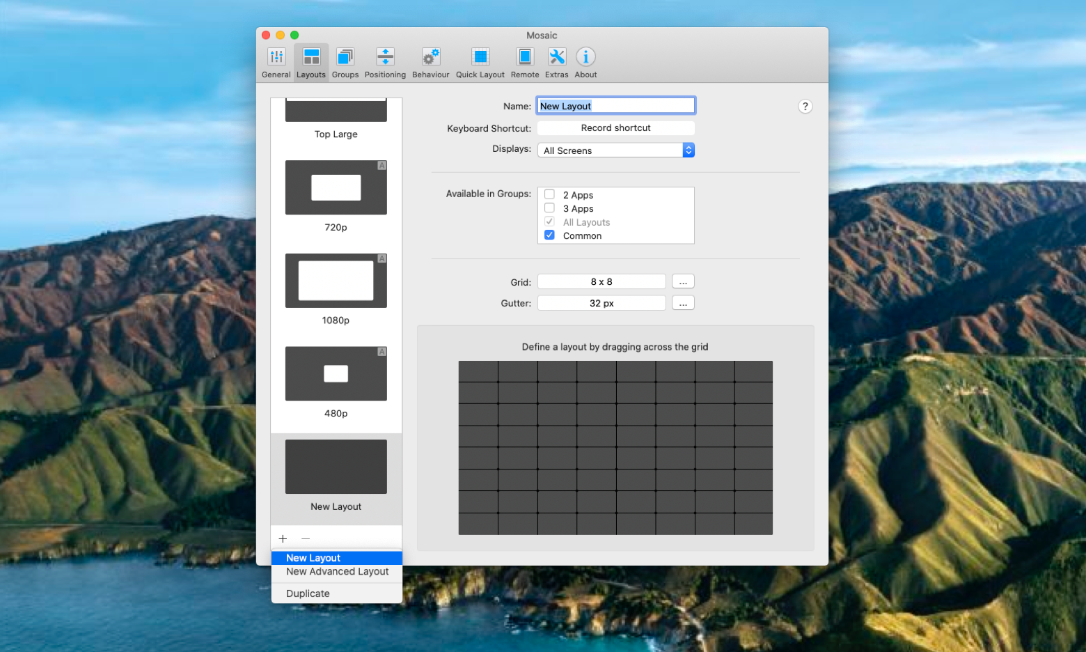 mac os x tile windows