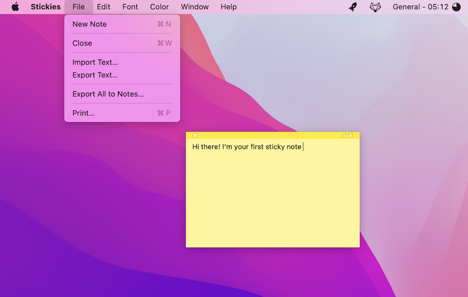 macbook sticky notes on desktop