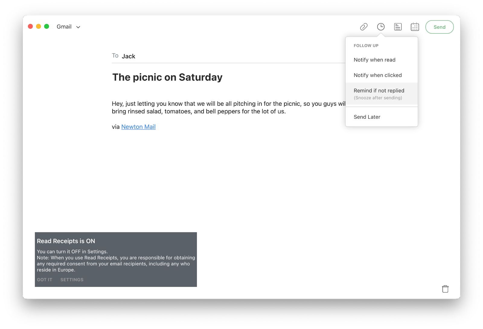 ньютон gmail приложение