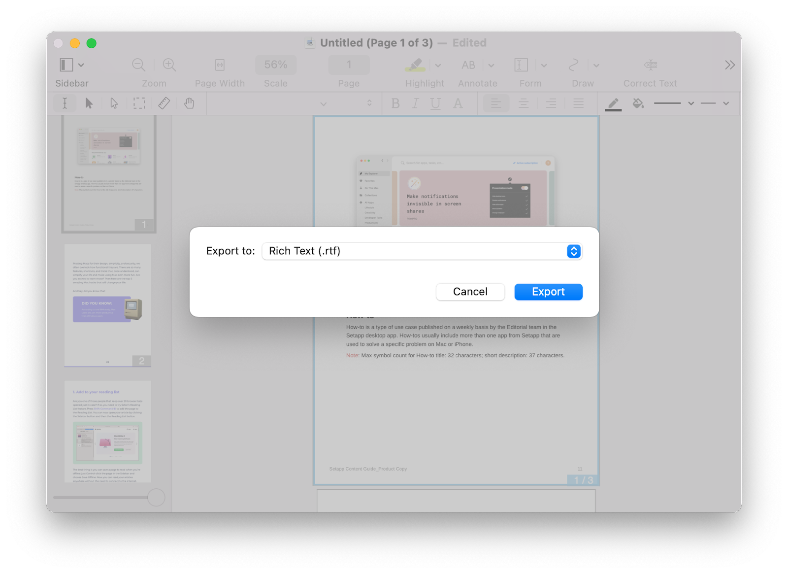 Exporte texto com formatação a partir de um PDF no Nitro PDF Pro