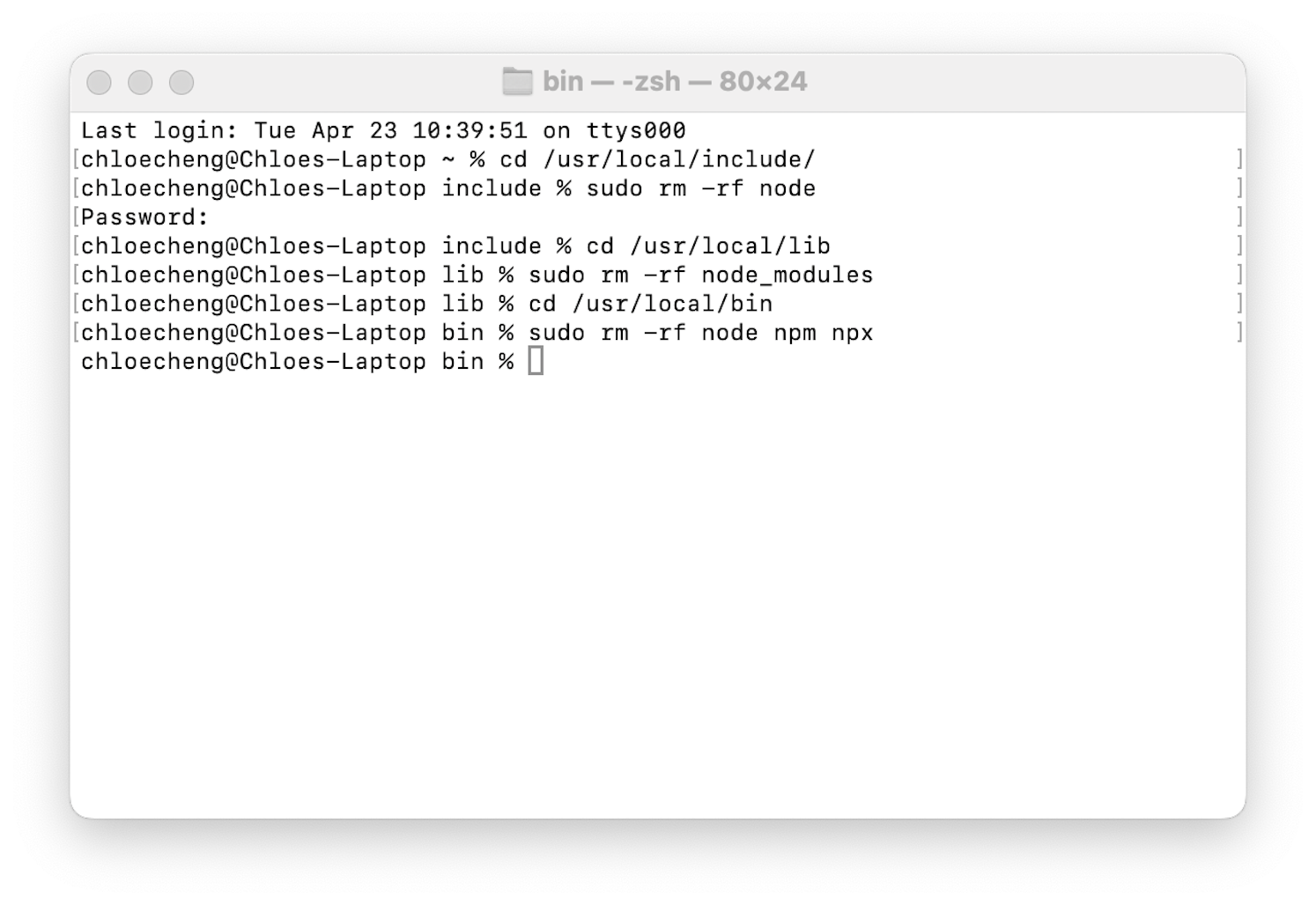 How to uninstall Node.js on a Mac