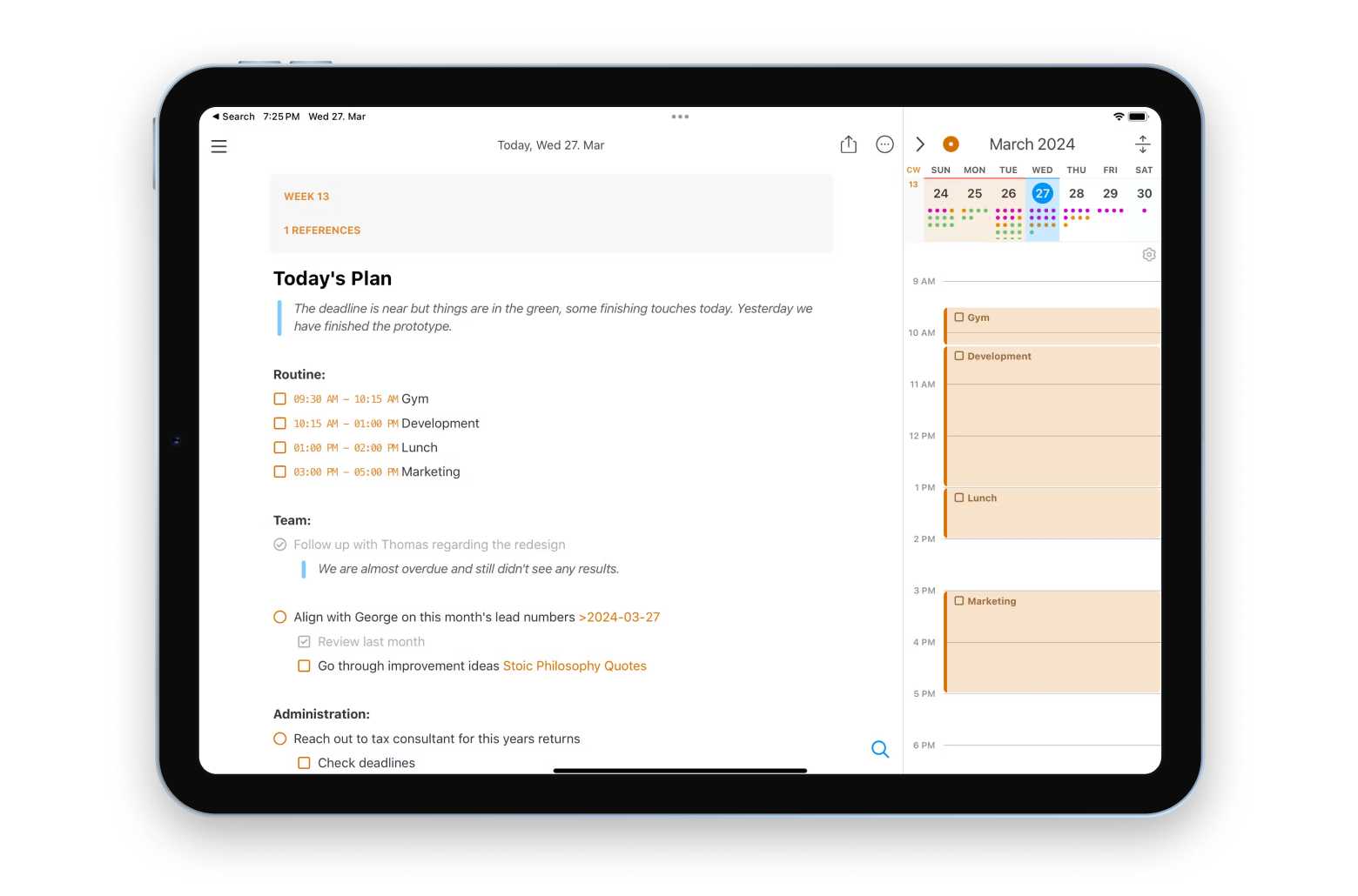 noteplan note taking app