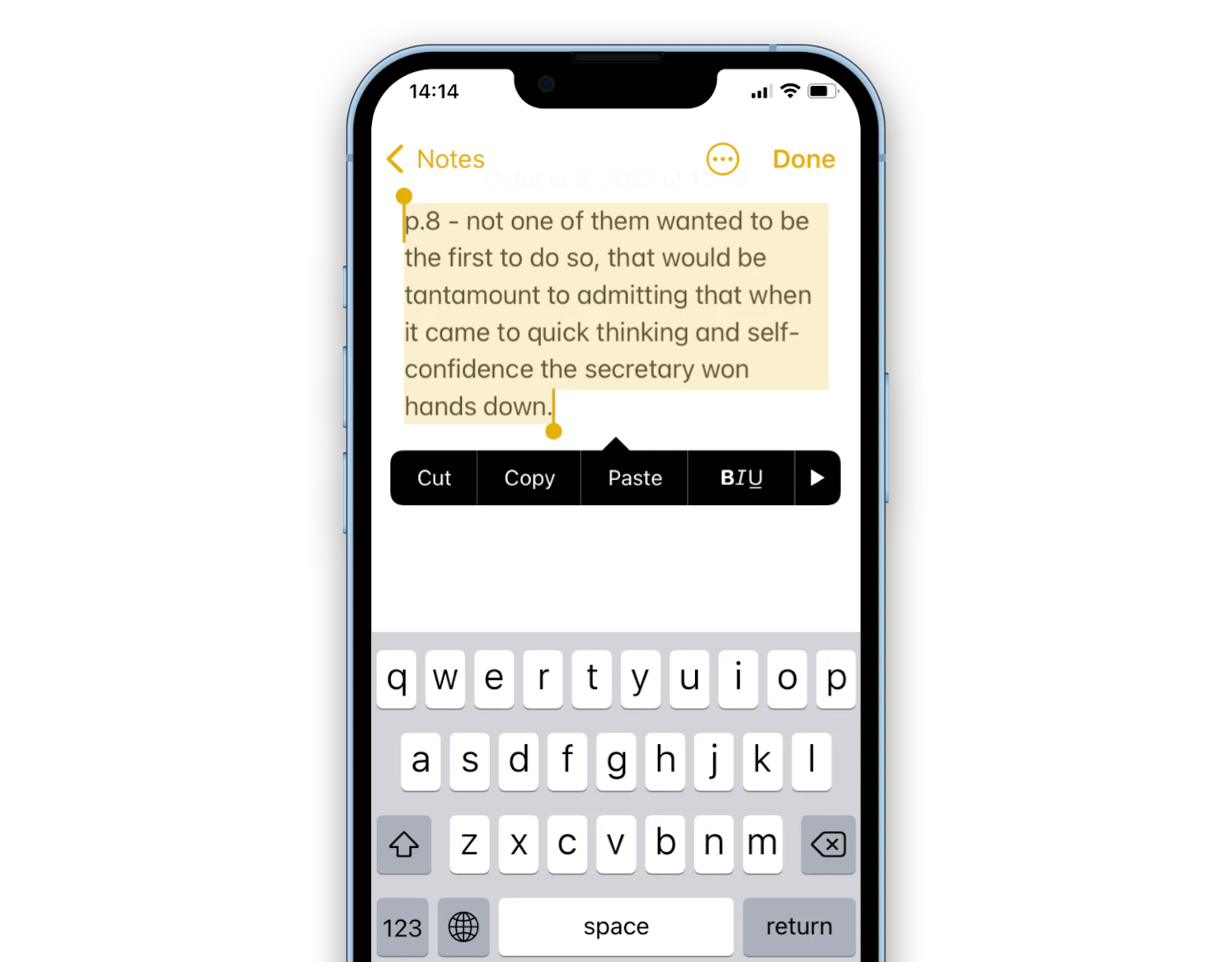 notes app as clipboard iphone