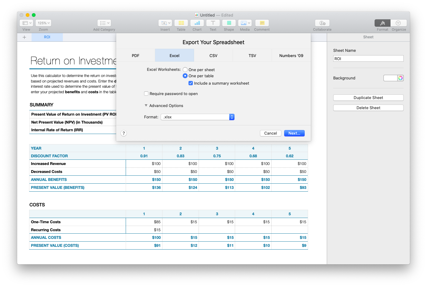 excel too long for screen mac