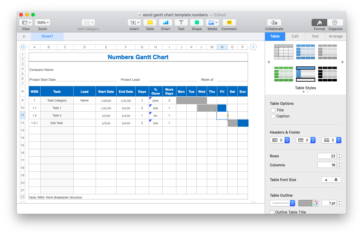 how to print just the gantt chart table in ms project