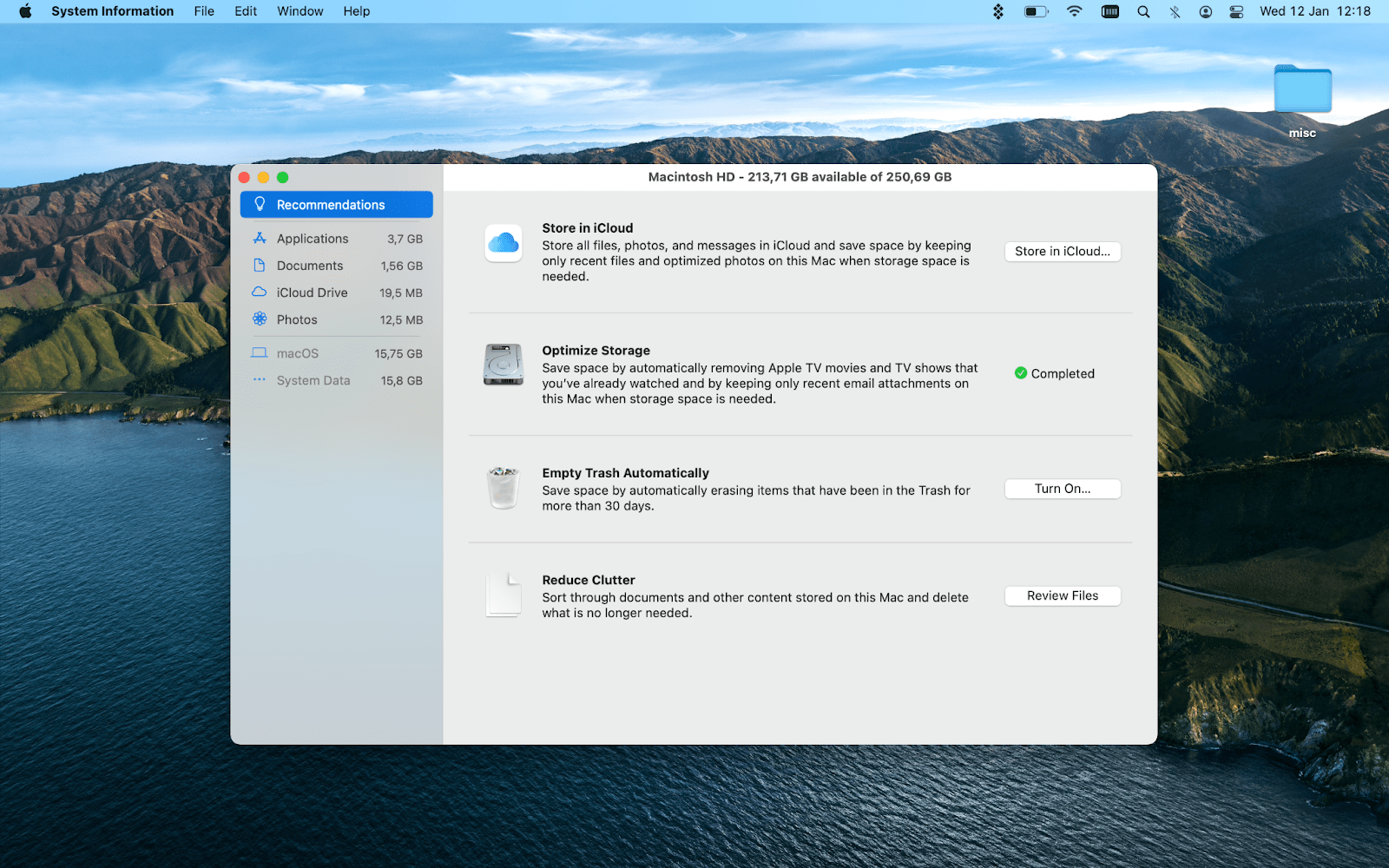 optimize storage mac