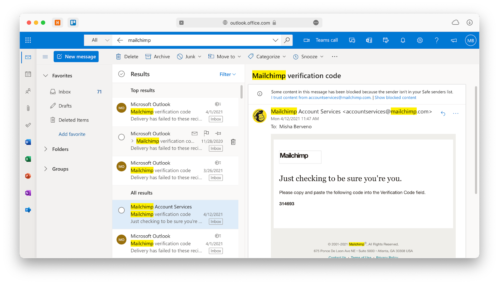 outlook microsoft mac app email