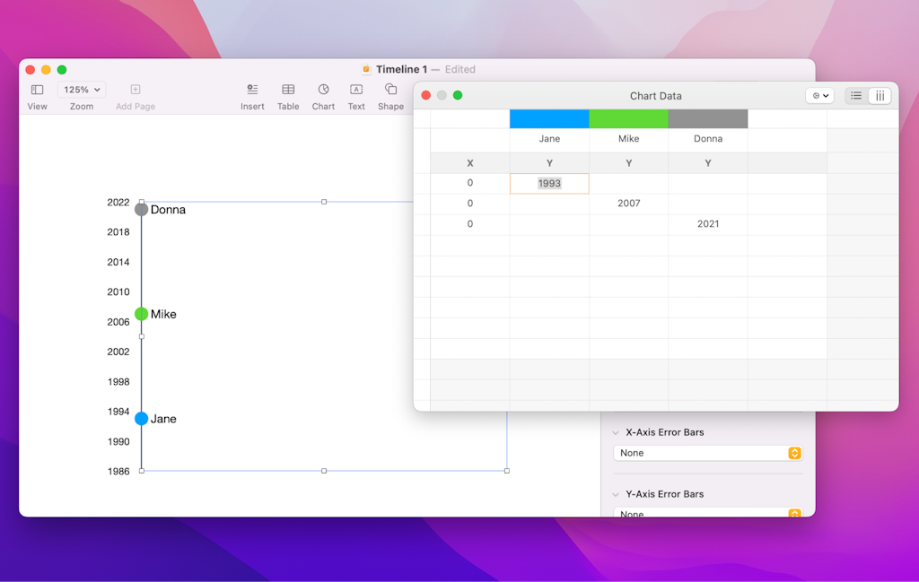 How to make a timeline on a Mac