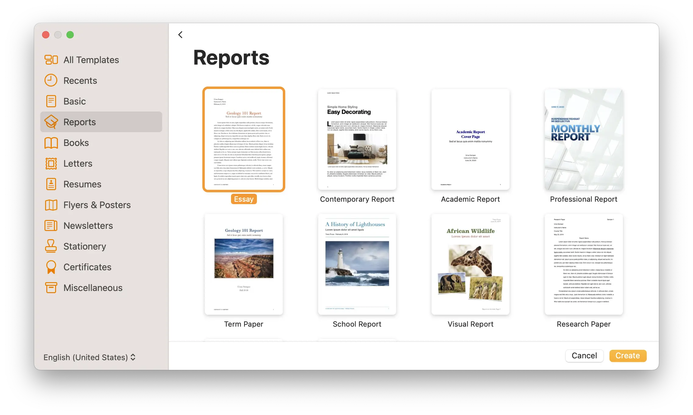 Pages writing reports