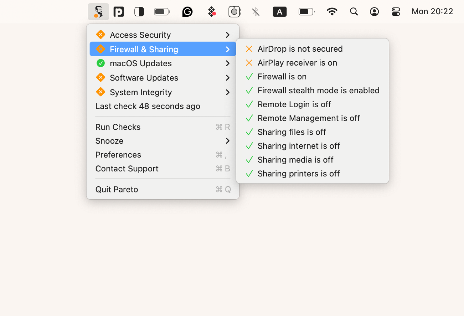 pareto security menu bar