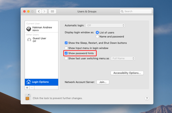 change mac password without knowing old one