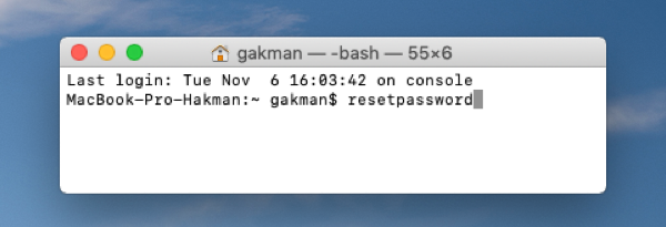 disk utility mac change password