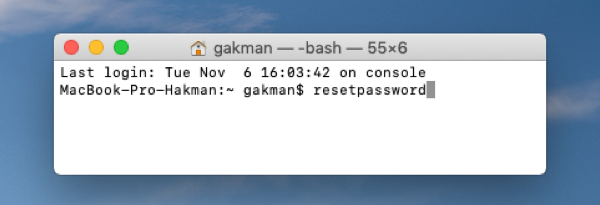 reset password for macbook pro without login