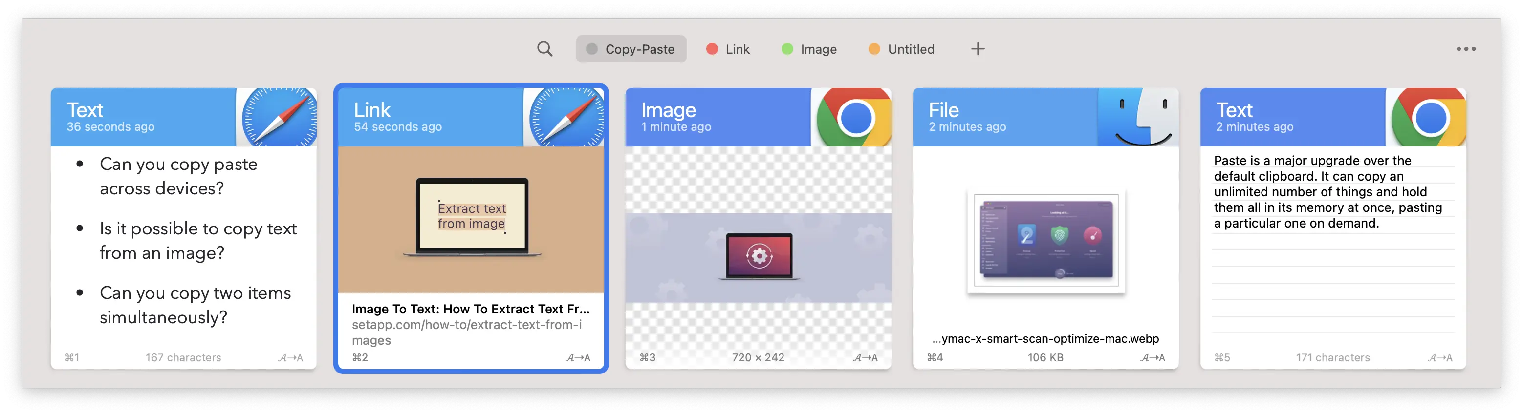 Paste, an alternative clipboard for Mac, iPhone, and iPad