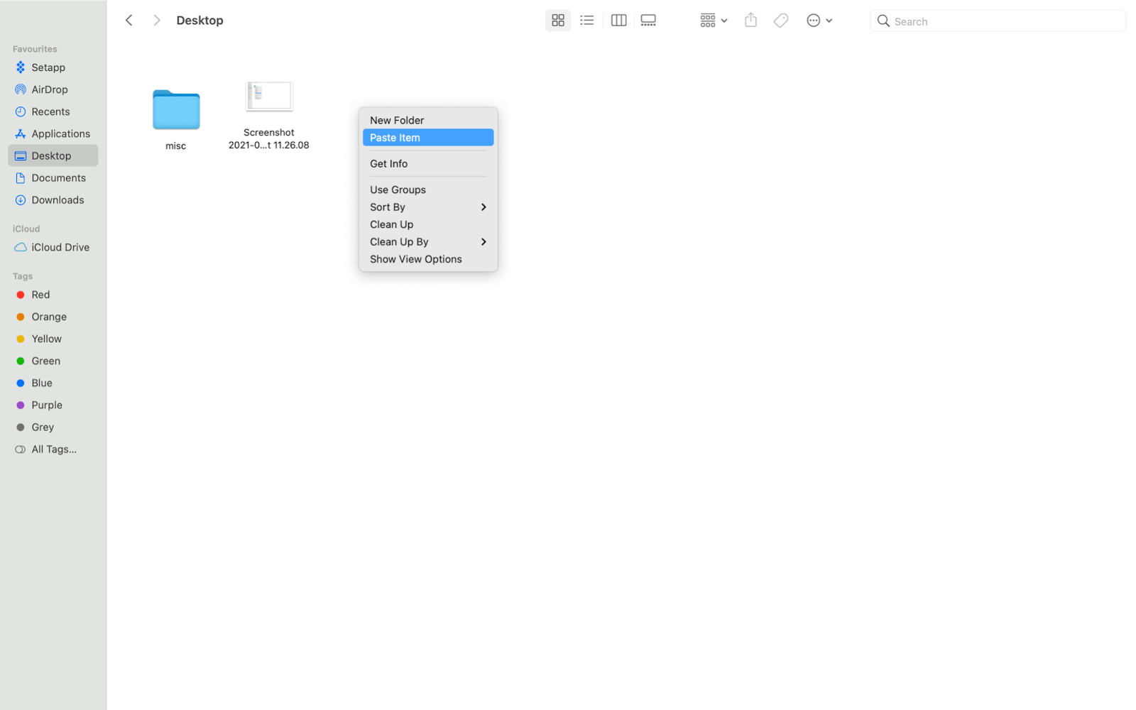 what is paste shortcut on mac