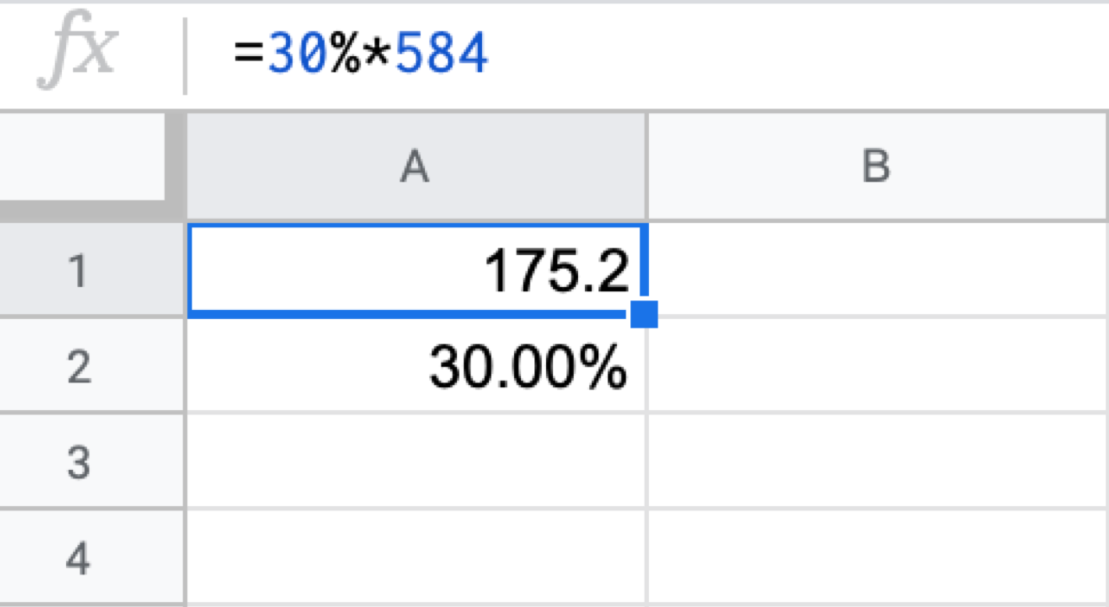 percentage formula Google Sheets