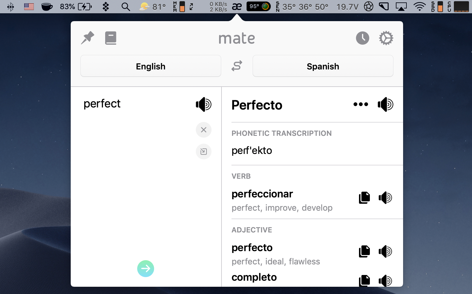 Mate, the instant translator for macOS