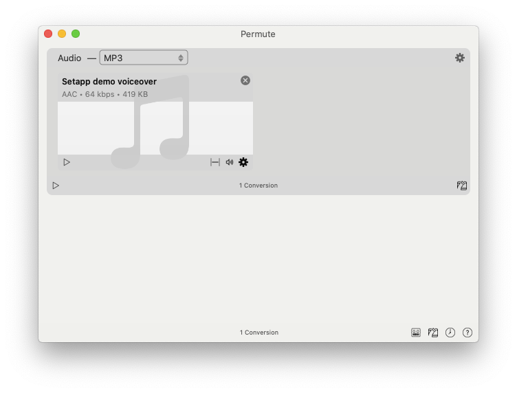 Permute App Mac Audio konvertieren M4A in MP3