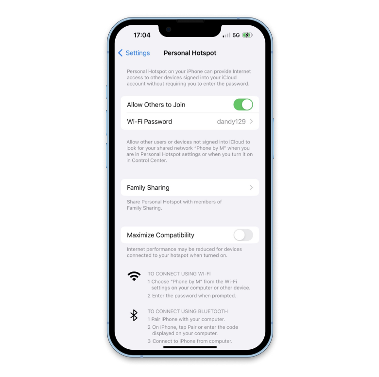personal hotspot on iphone