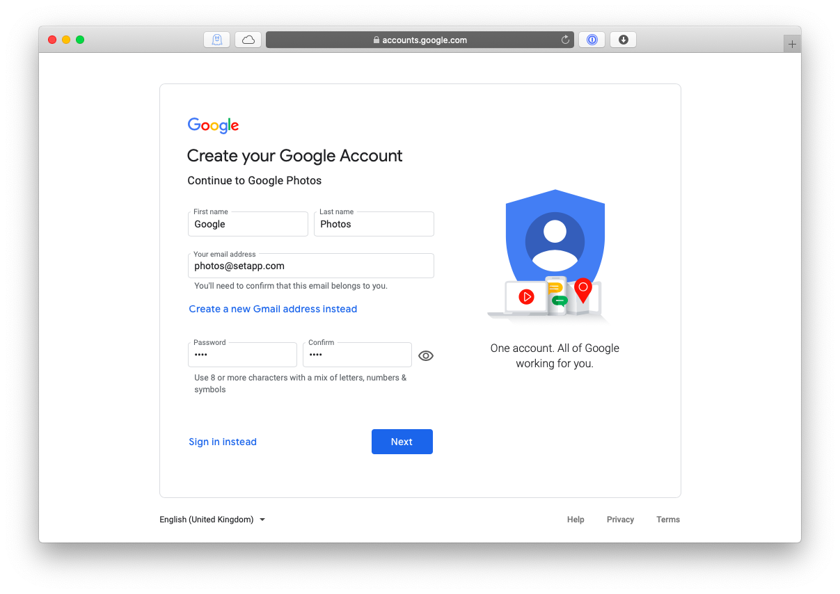 Create a Google account