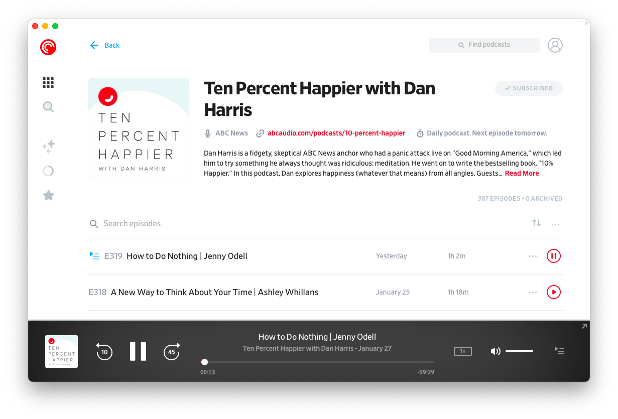 Pocket Casts app