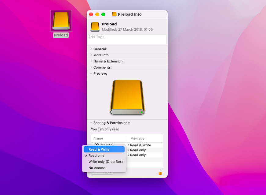 Klappe nå om forladelse How to remove read-only disk drive permissions on Mac