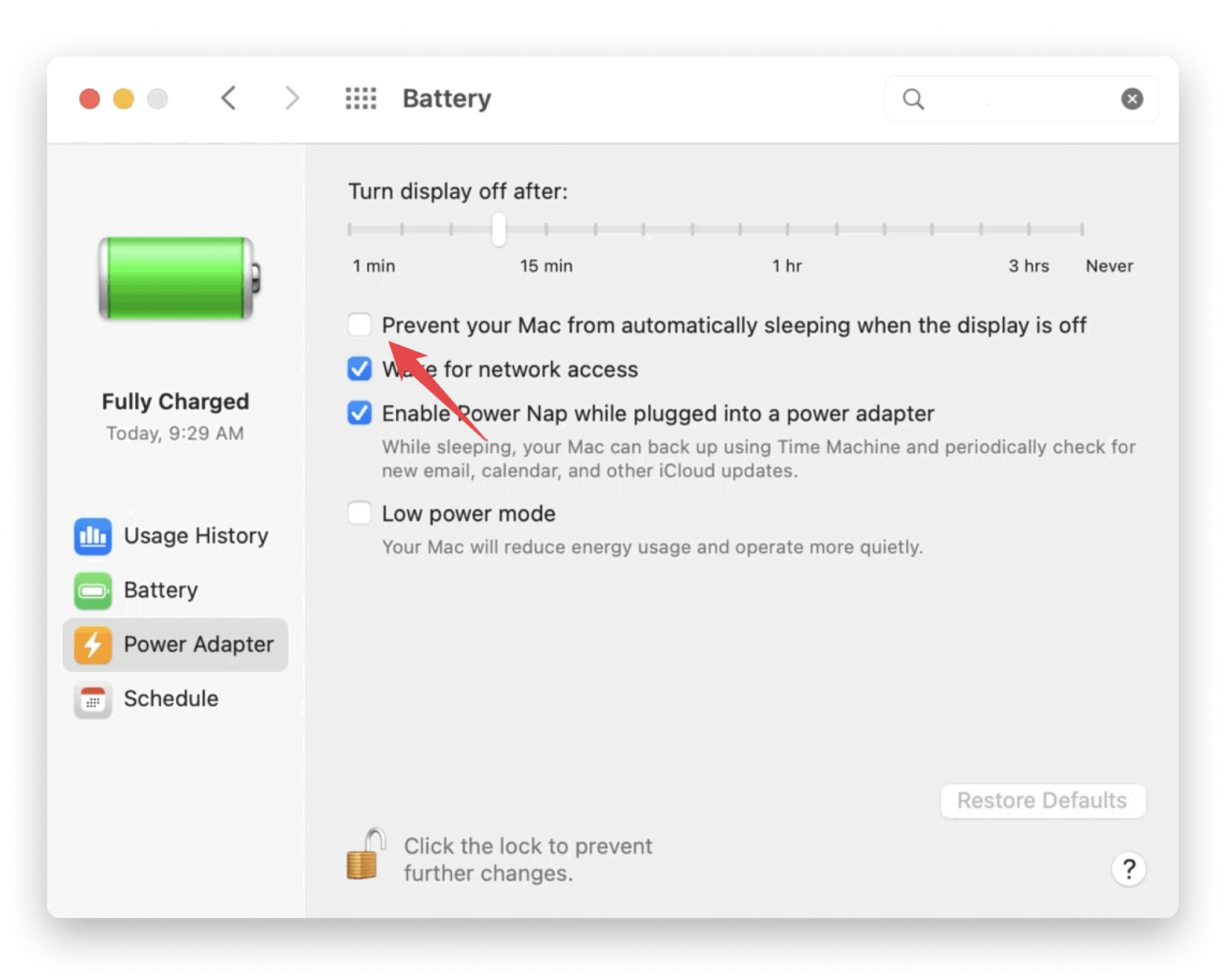 prevent mac from auto sleeping when display off prevent mac from auto sleeping when display off