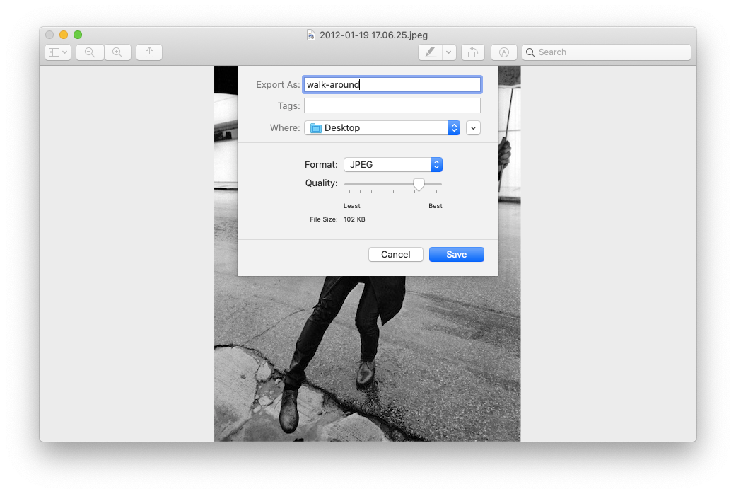 Preview export HEIC JPG Mac