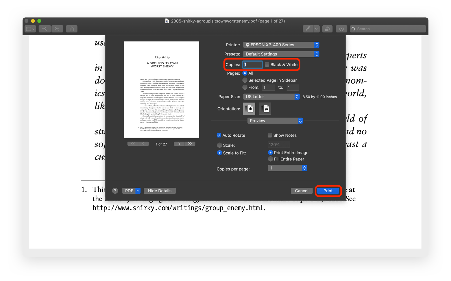 adobe acrobat pro for mac causes endless printing