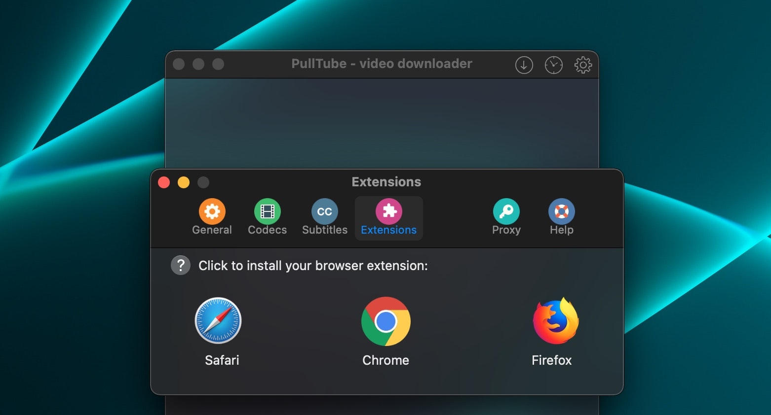 Pulltube browser extension