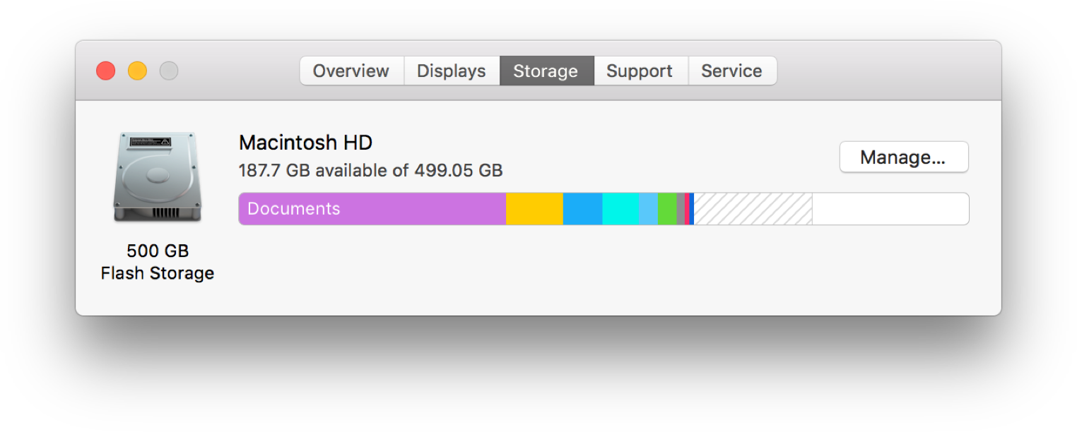 How to preview Purgeable storage in macOS