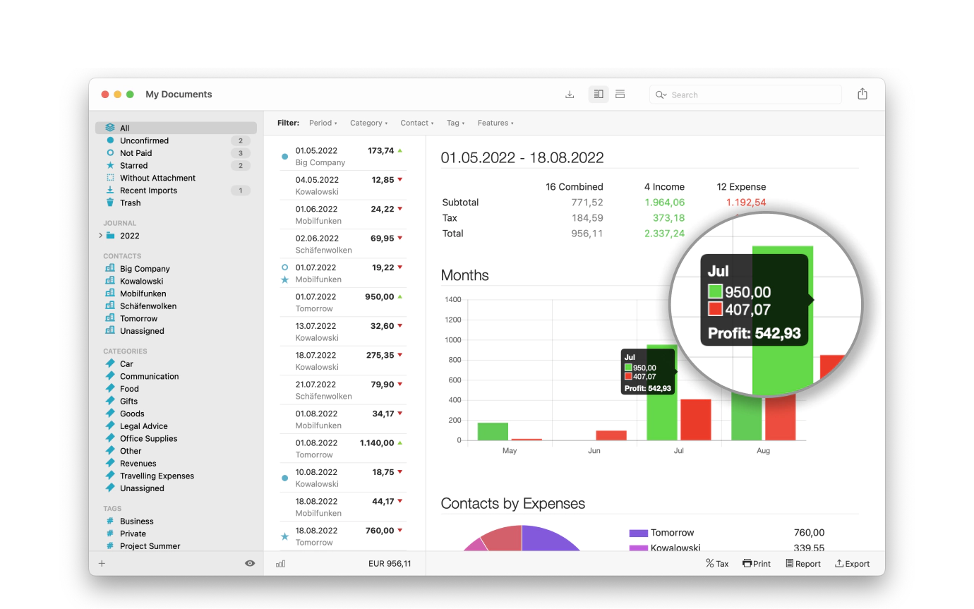 Receipts spendings tracker