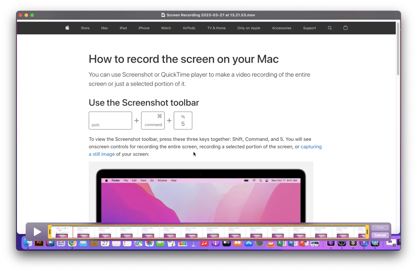 Bildschirmaufnahme auf Mac mit QuickTime