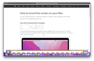 Enregistrer l'écran sur Mac via Quicktime