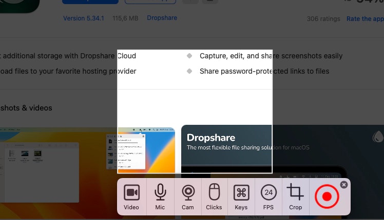 record video and save to cloud with Dropshare