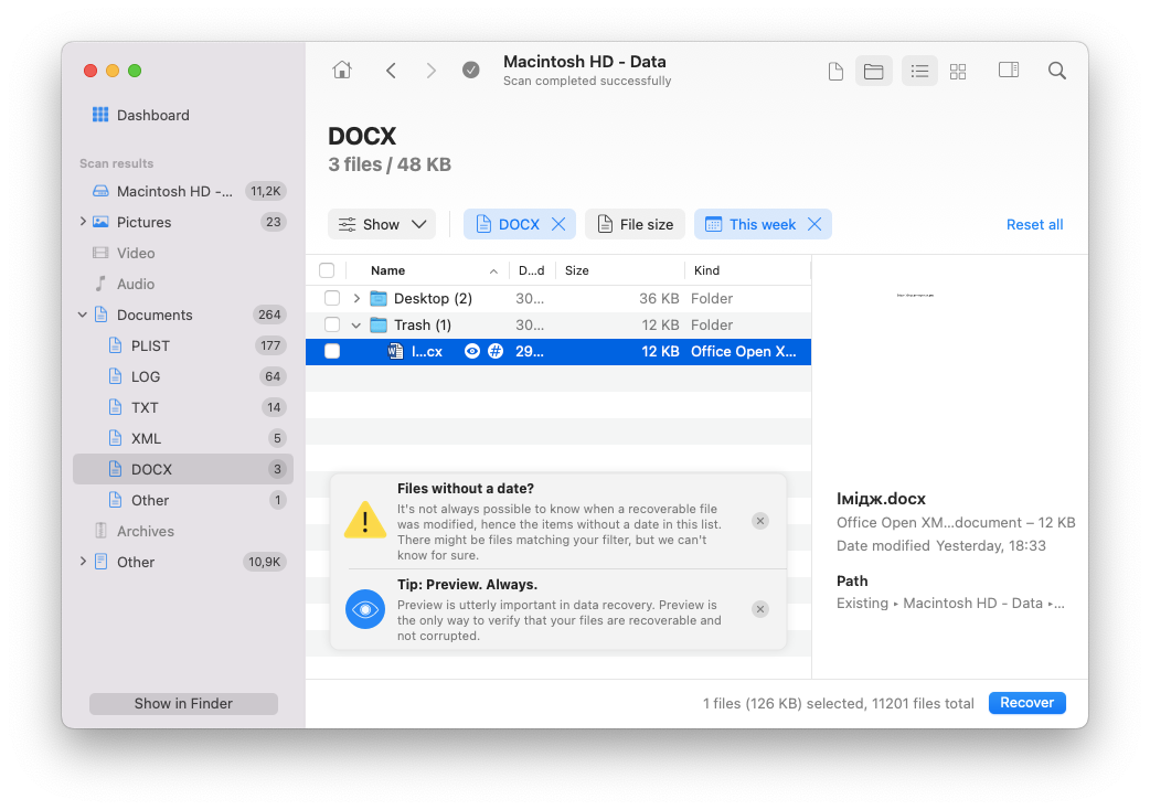 How to recover an unsaved word document on Mac