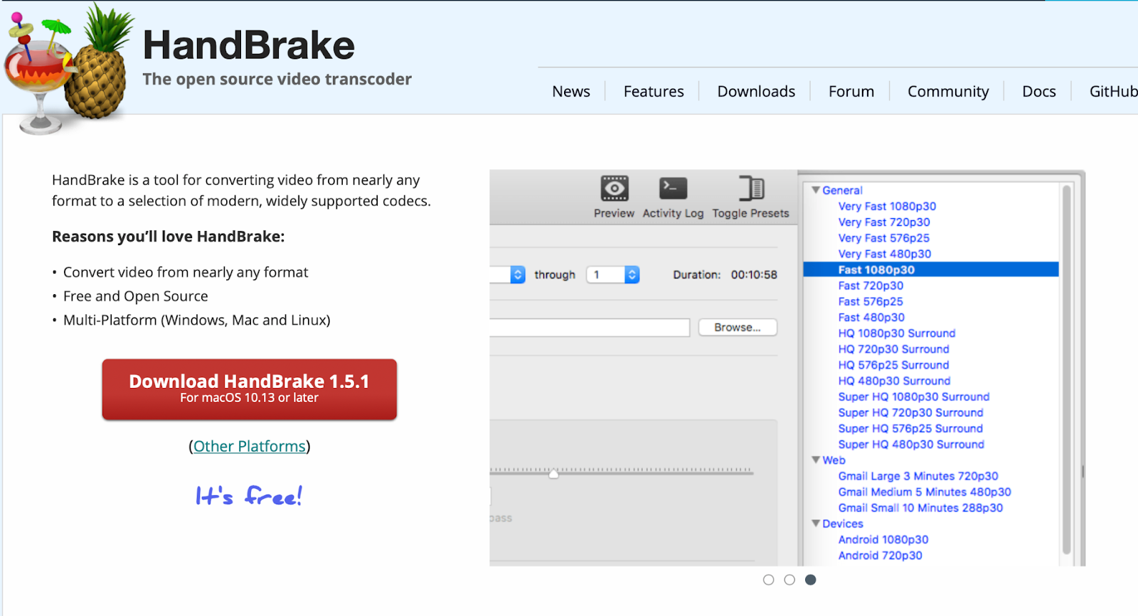 reduce video file with handbrake