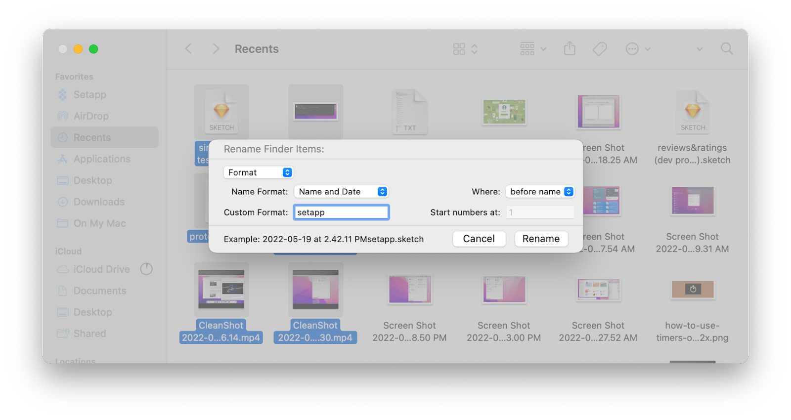 rename multiple files at once mac