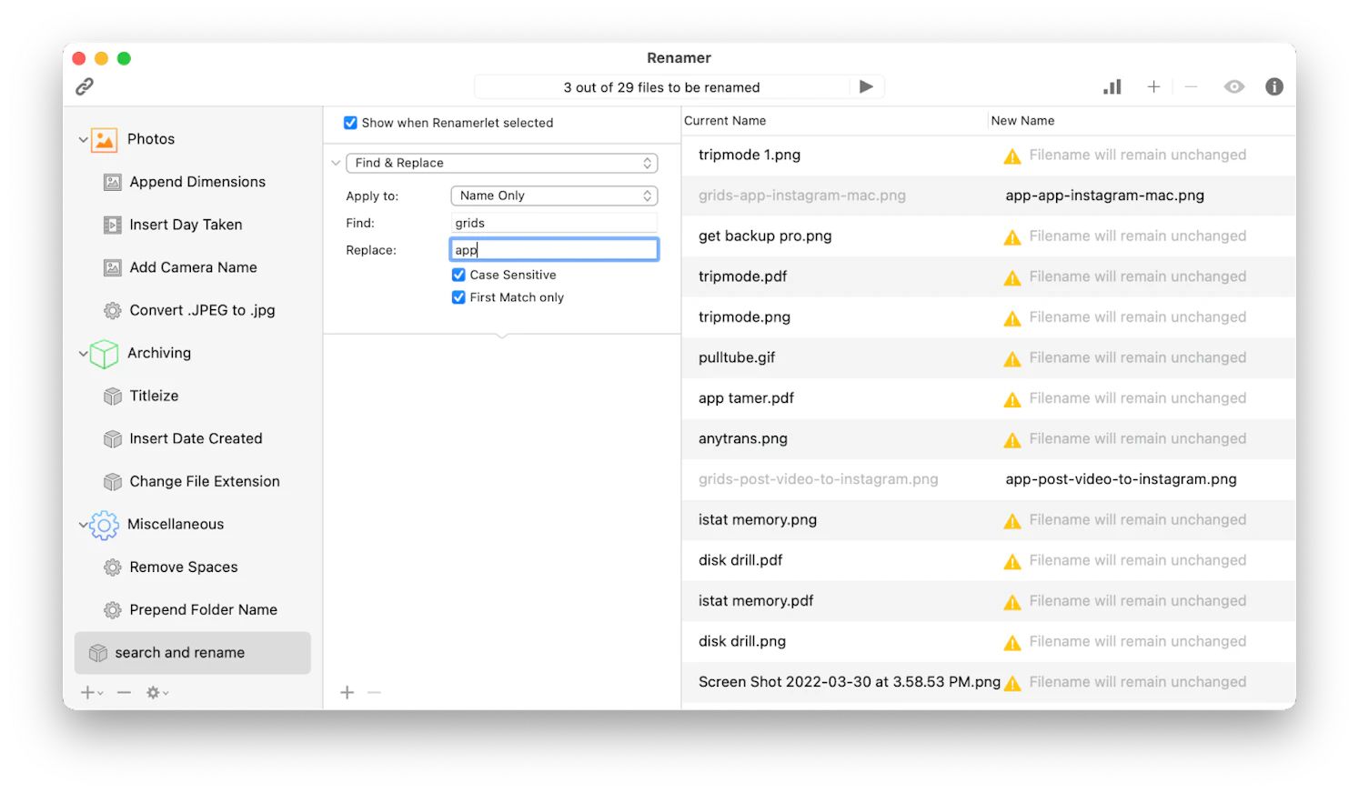 How to rename multiple files at once