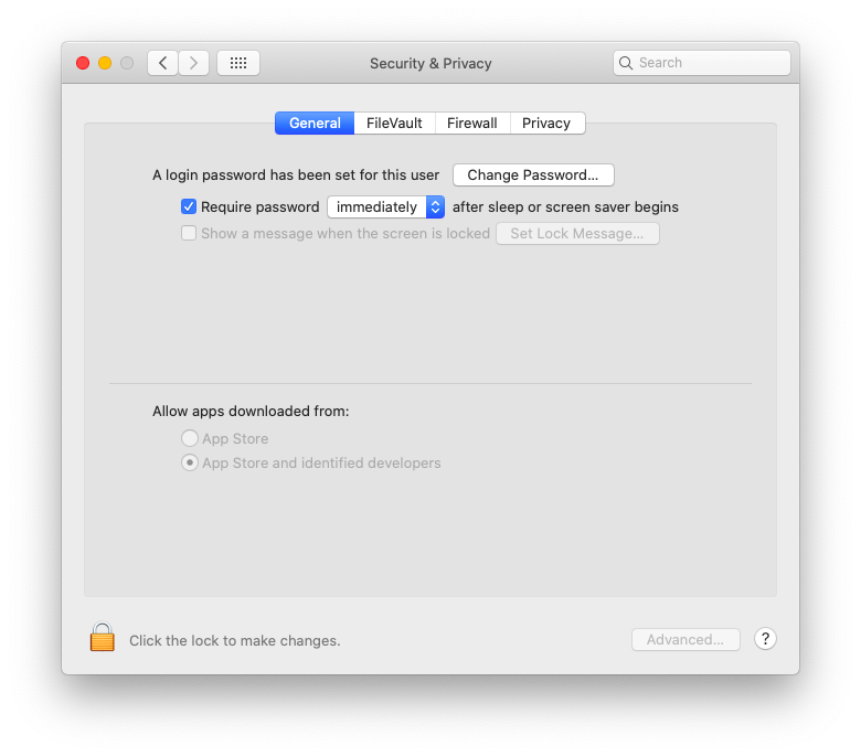 require password lock screen Mac