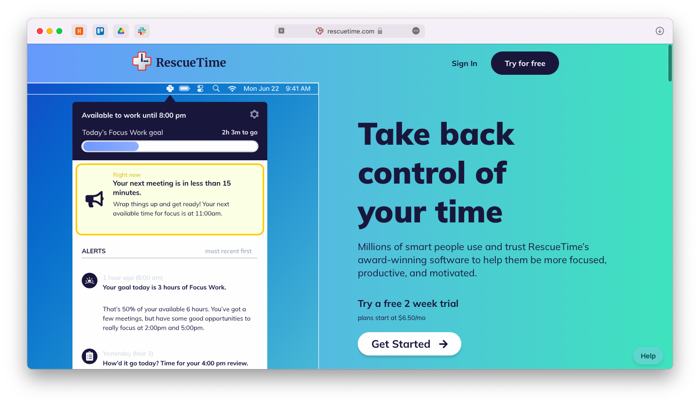 rescuetime productivity timer mac
