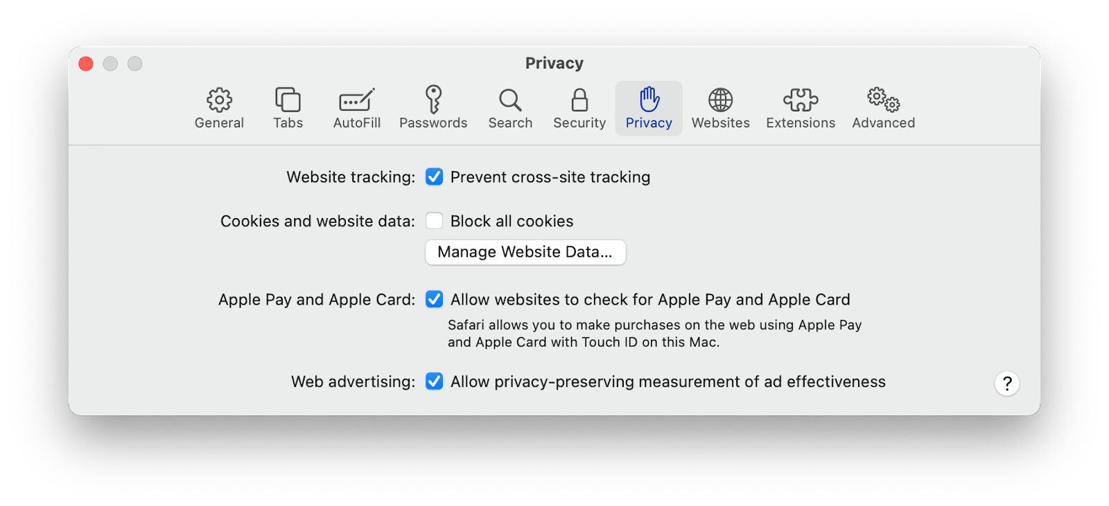 edge clearing cookies and cache on safari