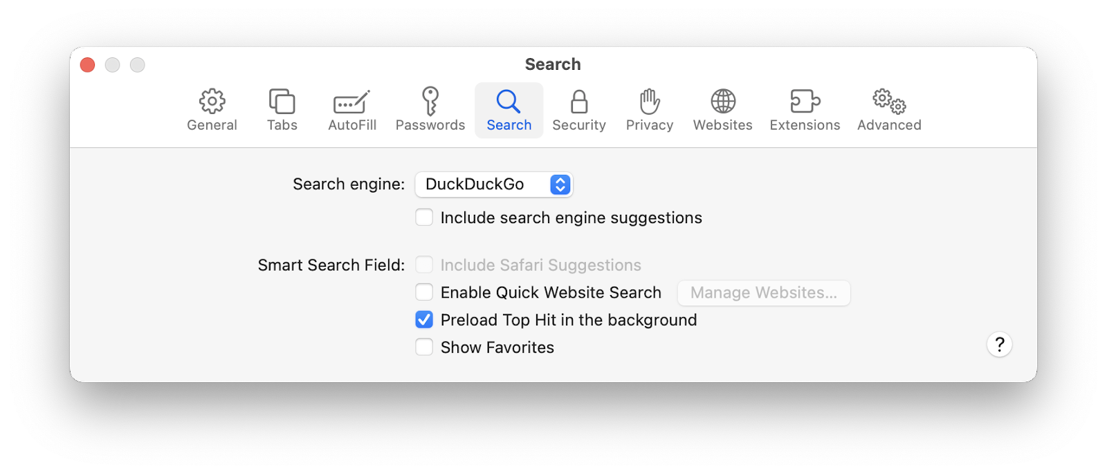 safari preferences