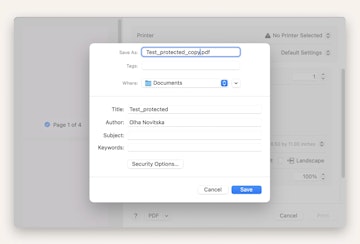 save as PDF in Safari