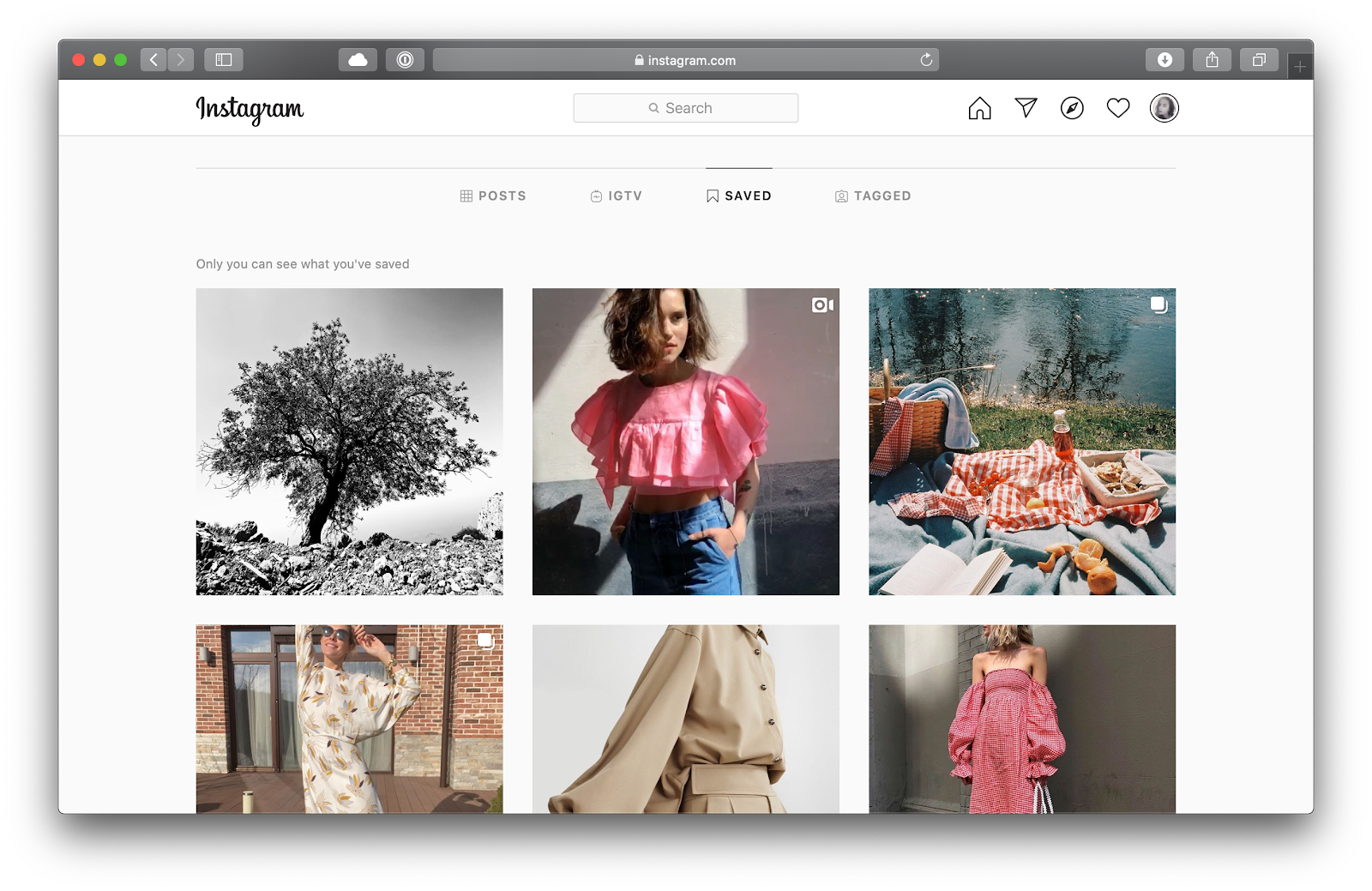 saved Instagram collection Mac