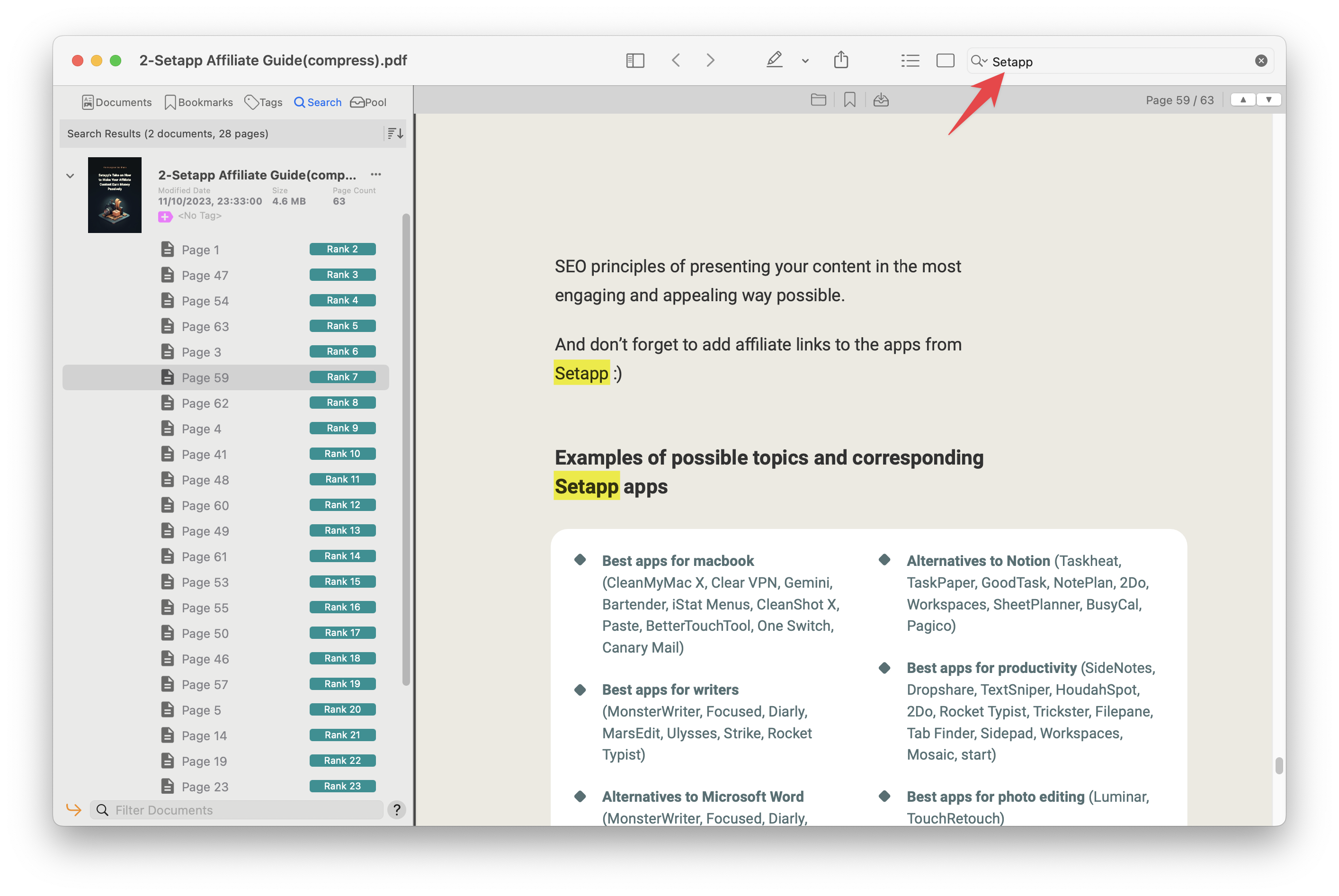 search in multiple pdfs