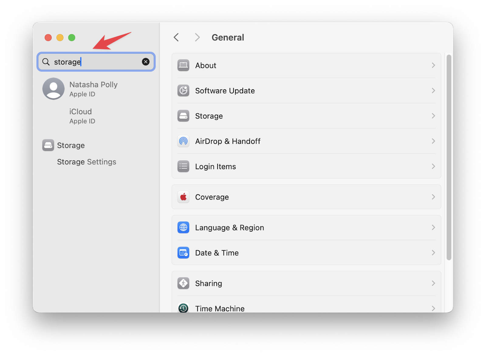 search system settings on mac